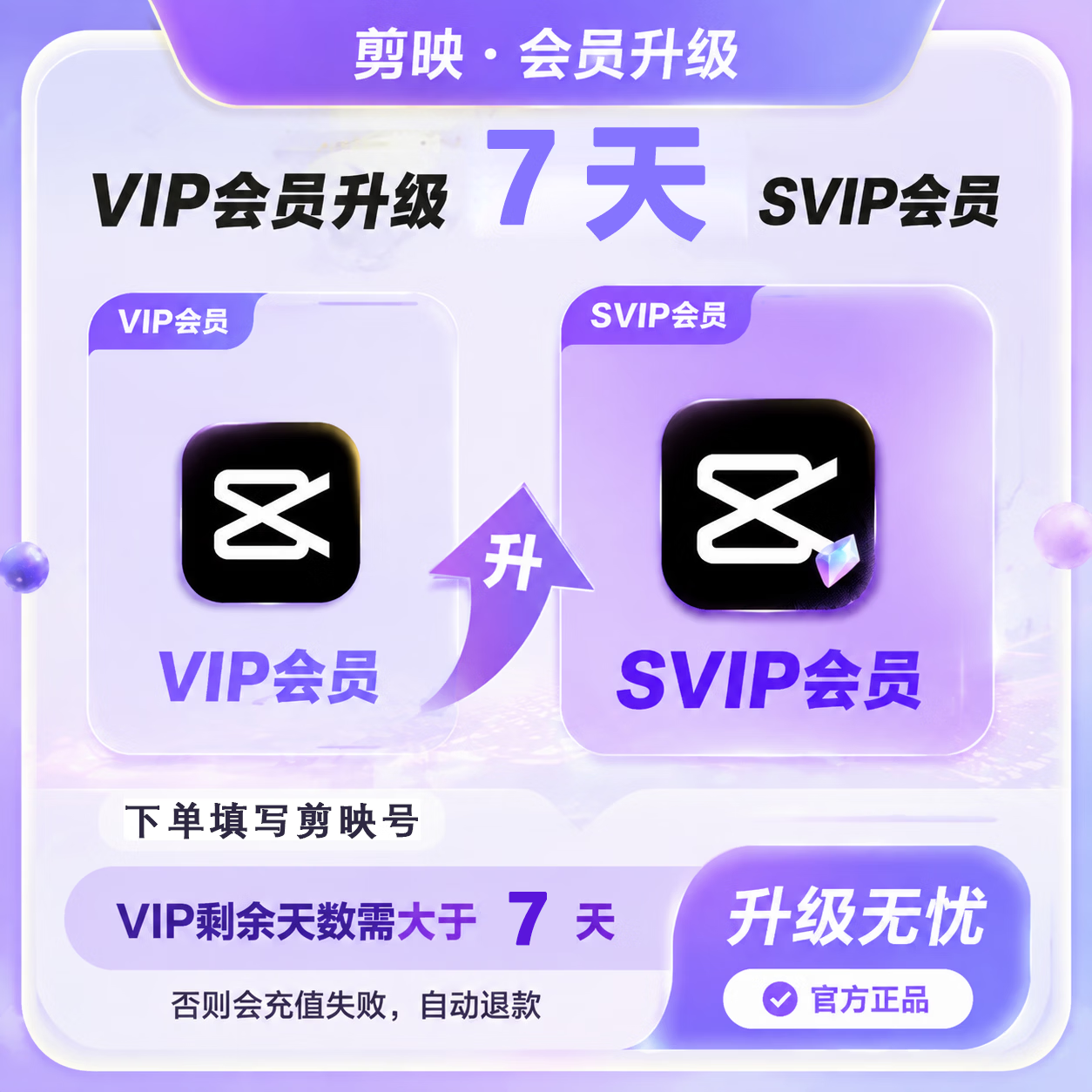 【官方直充】剪映VIP升级SVIP7天 - 会优科技优惠价¥13.41