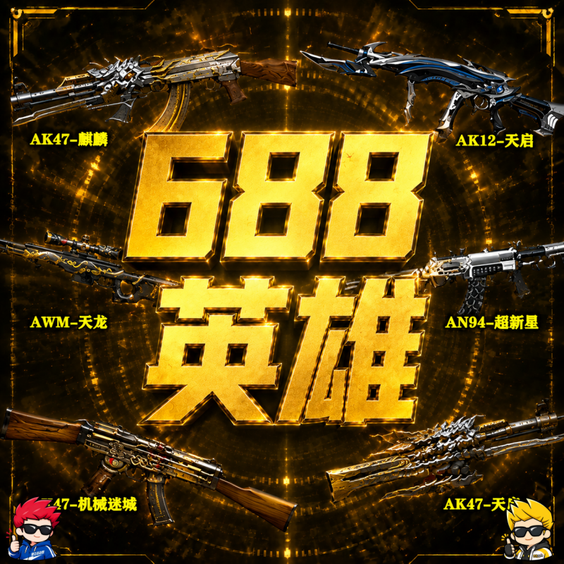 ❤【游戏好友赠送】688英雄武器任选一把（全区通用-30天到） - 会优科技优惠价¥185.28
