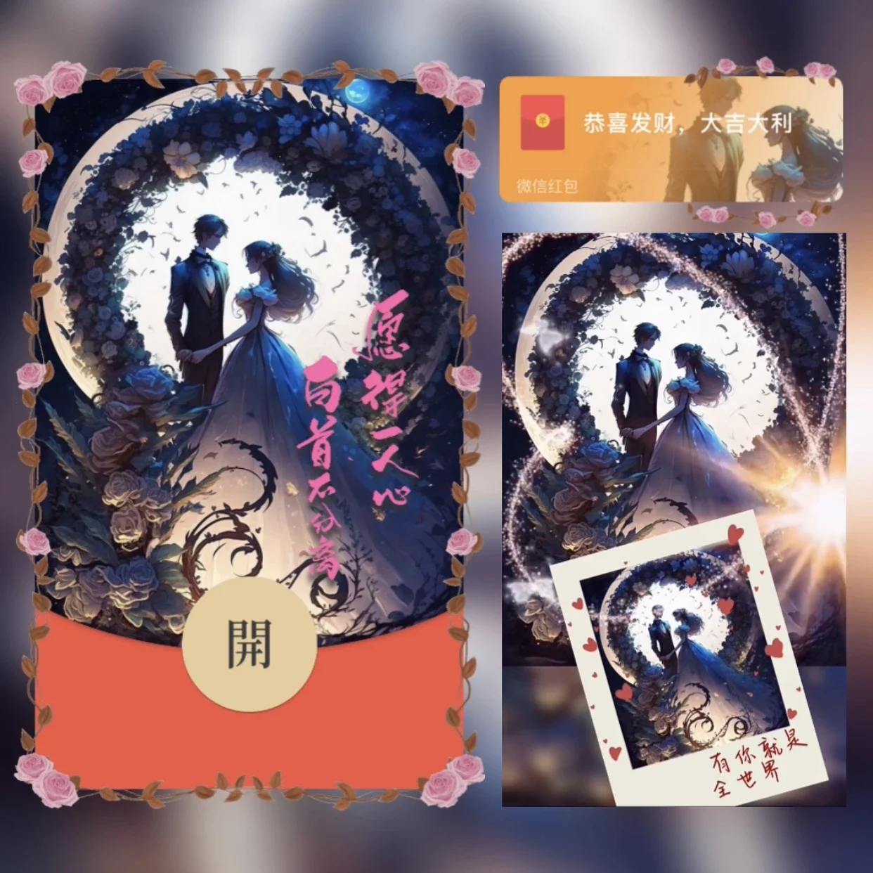 微信红包封面 |『愿得一人/心爱就一个字』
