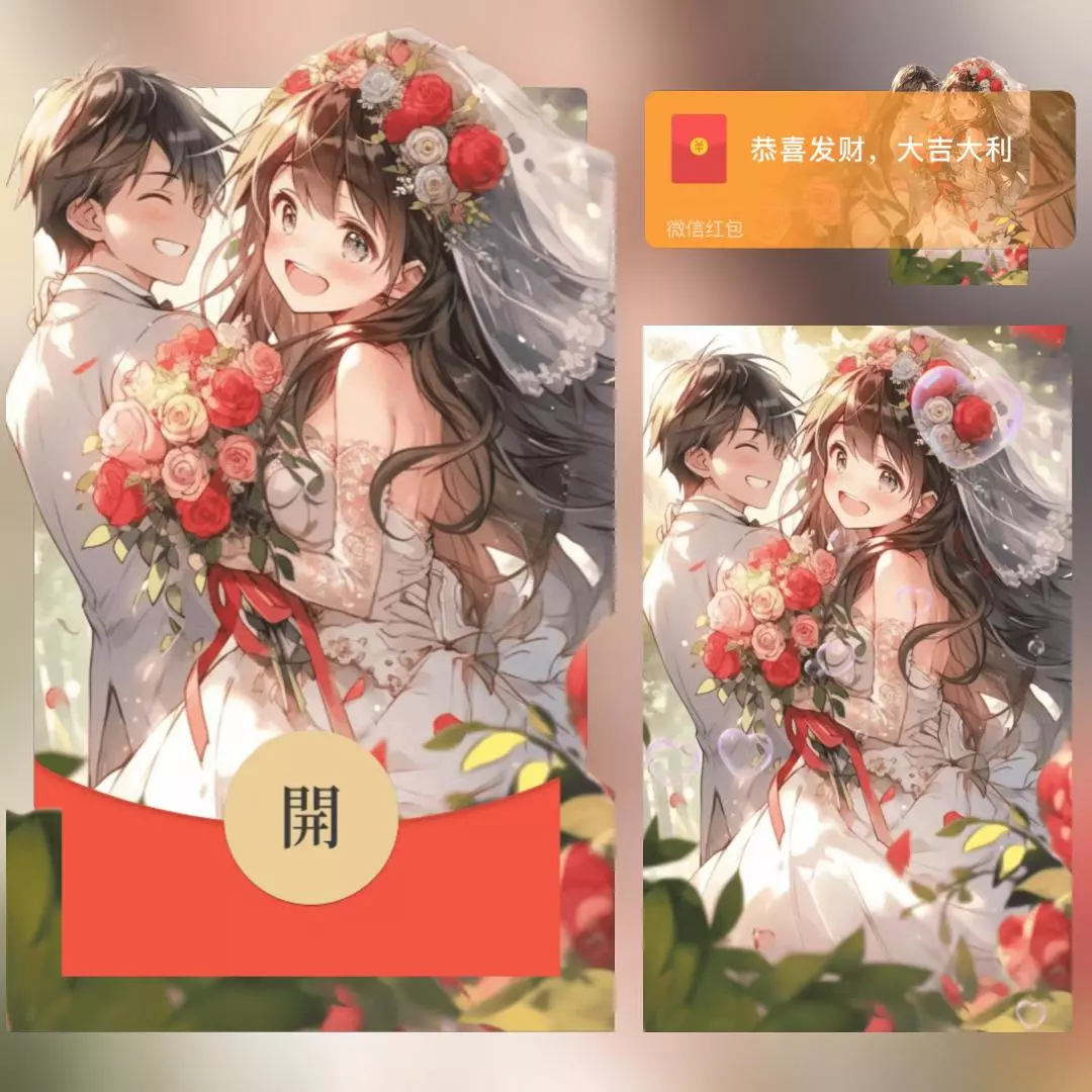 【卡密兑换】福利特惠-微信红包封面『婚纱情侣』官方卡密丨端内兑换丨24小时自助提卡！ - 会优科技优惠价¥1.01