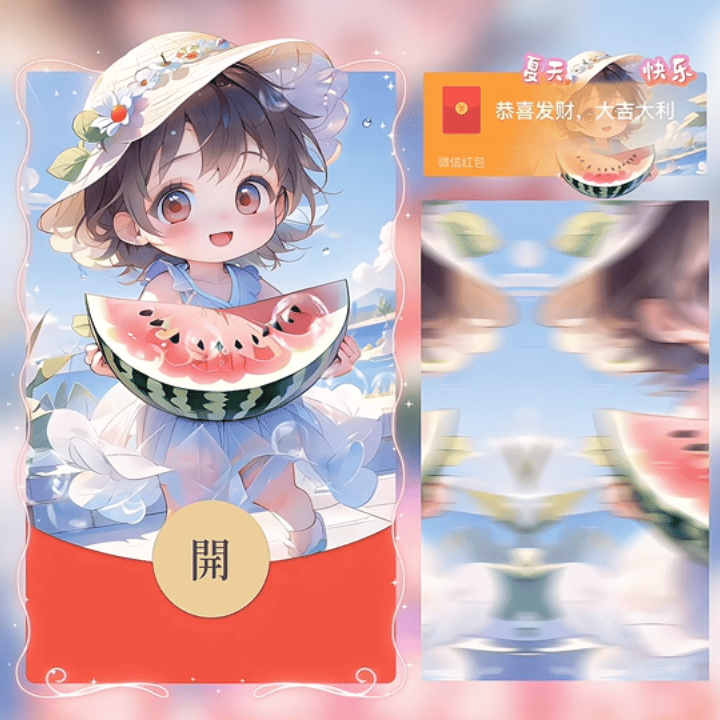 微信红包封面 |『公主，夏天快乐/西瓜』 - ¥2.05