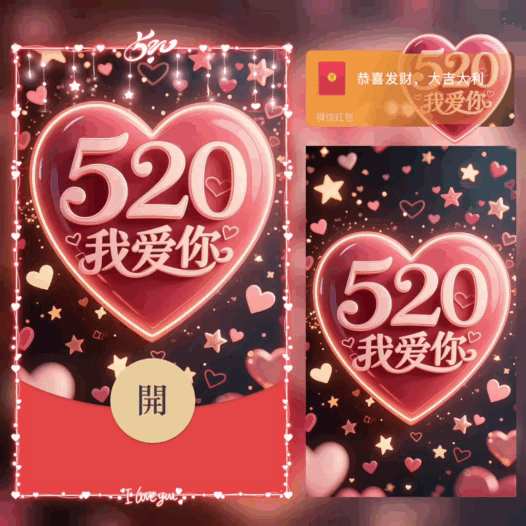 微信红包封面 |『520我爱你/bao』