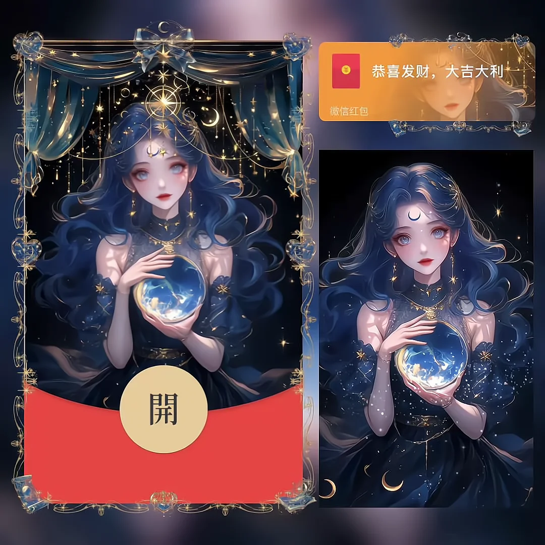 微信红包封面 |『星月之恋/情侣女』