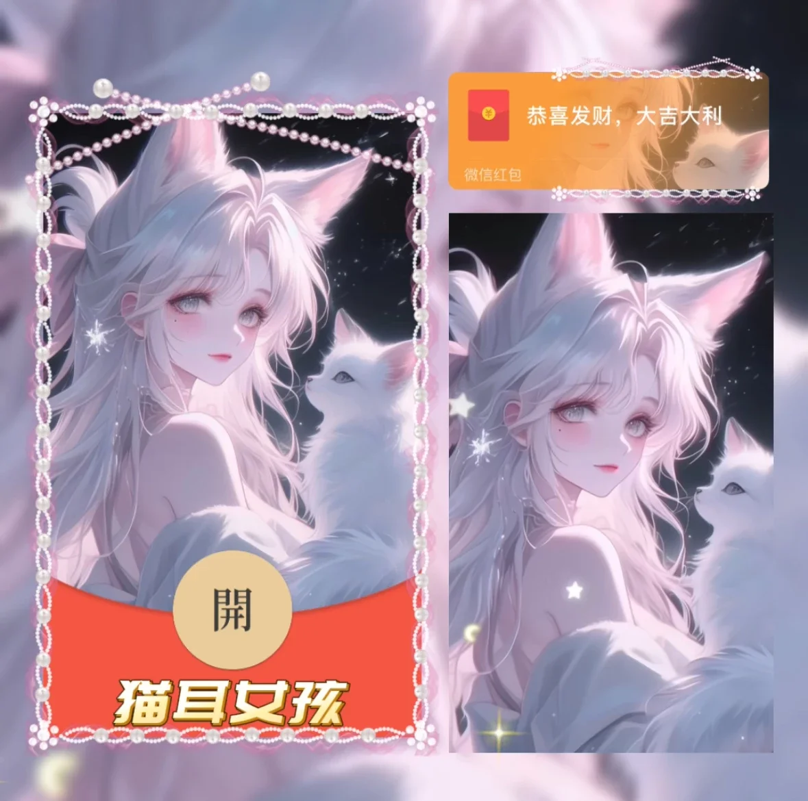 微信红包封面 |『猫耳女孩/异形动态』 - 会优科技优惠价¥2.05