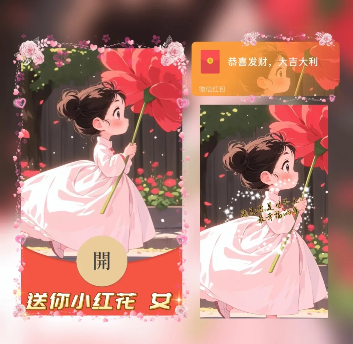 微信红包封面 |『送你小红花 女/异形动态』 - ¥2.05